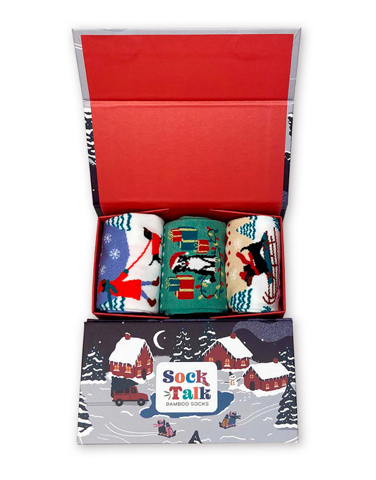 Sock Talk Festive Dogs Bamboo Socks Gift Box Set