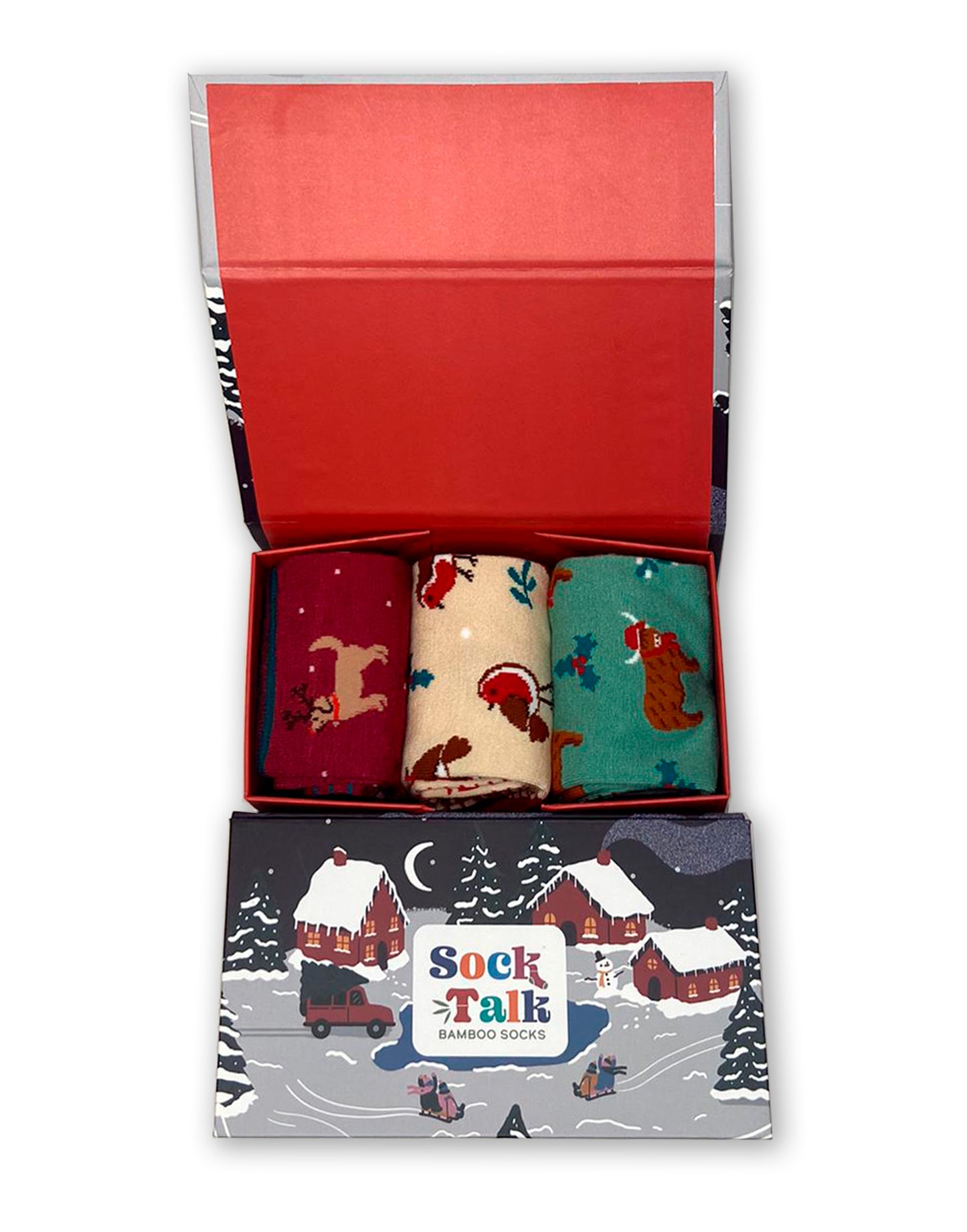 Sock Talk Festive Trio Bamboo Socks Gift Box Set