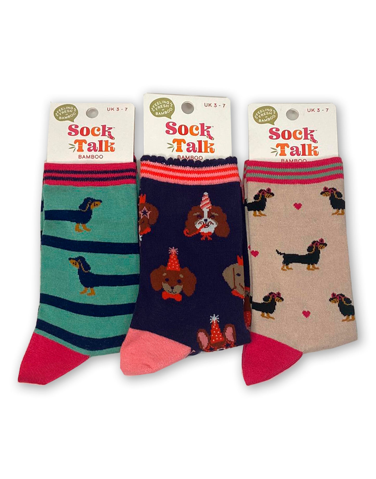 Sock Talk Party Pooches Bamboo Socks Gift Box Set