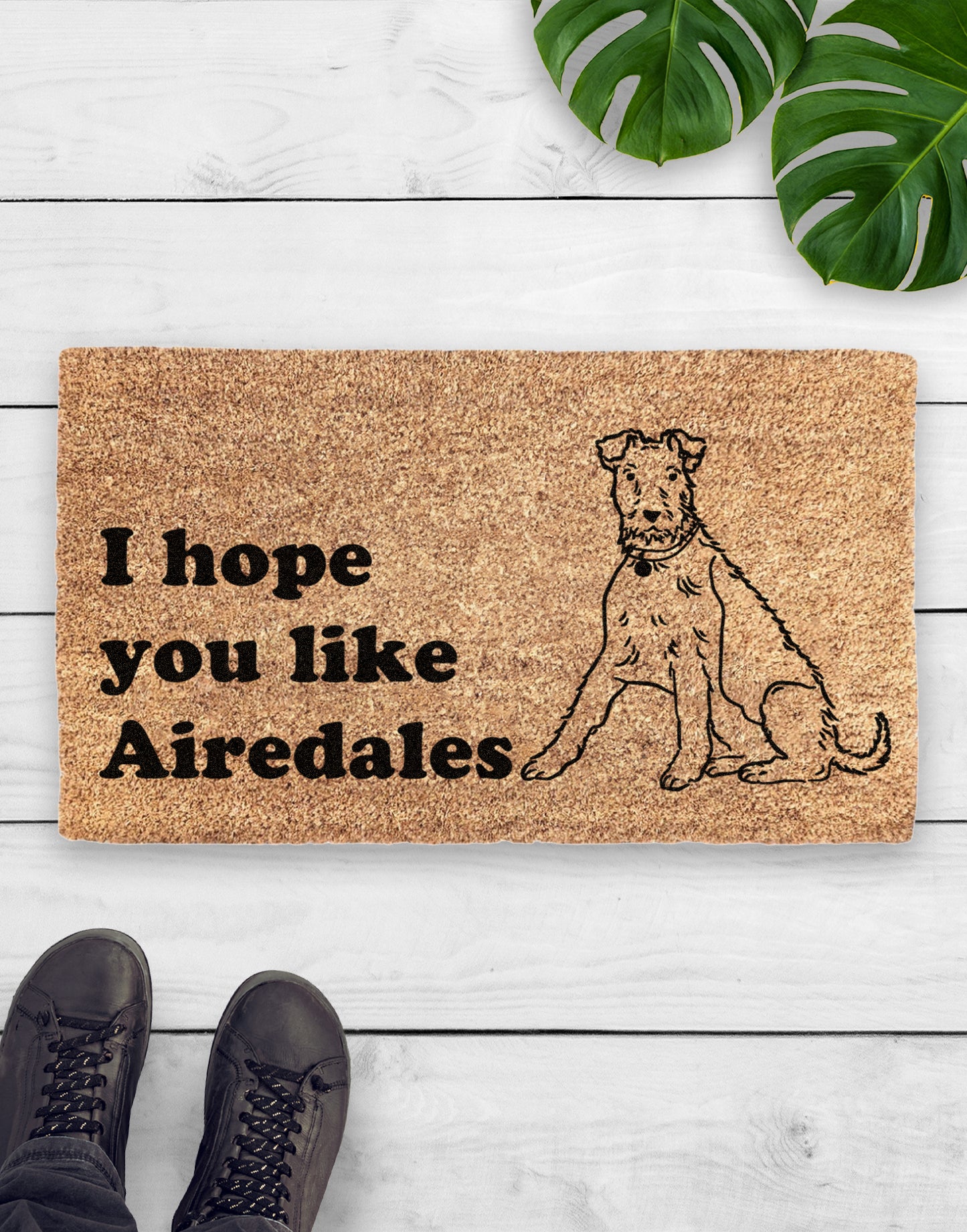 I Hope You Like Airedales Doormat | Poppy Dog Airedale Doormat