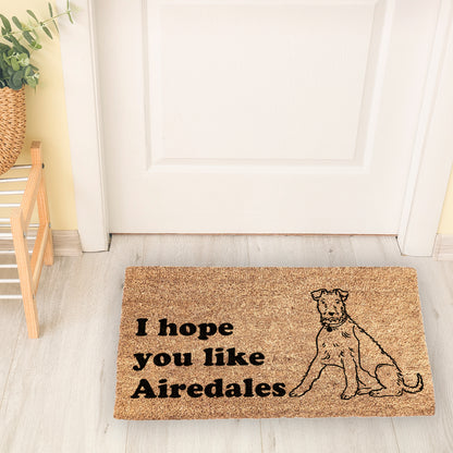 I Hope You Like Airedales Doormat | Poppy Dog Airedale Doormat