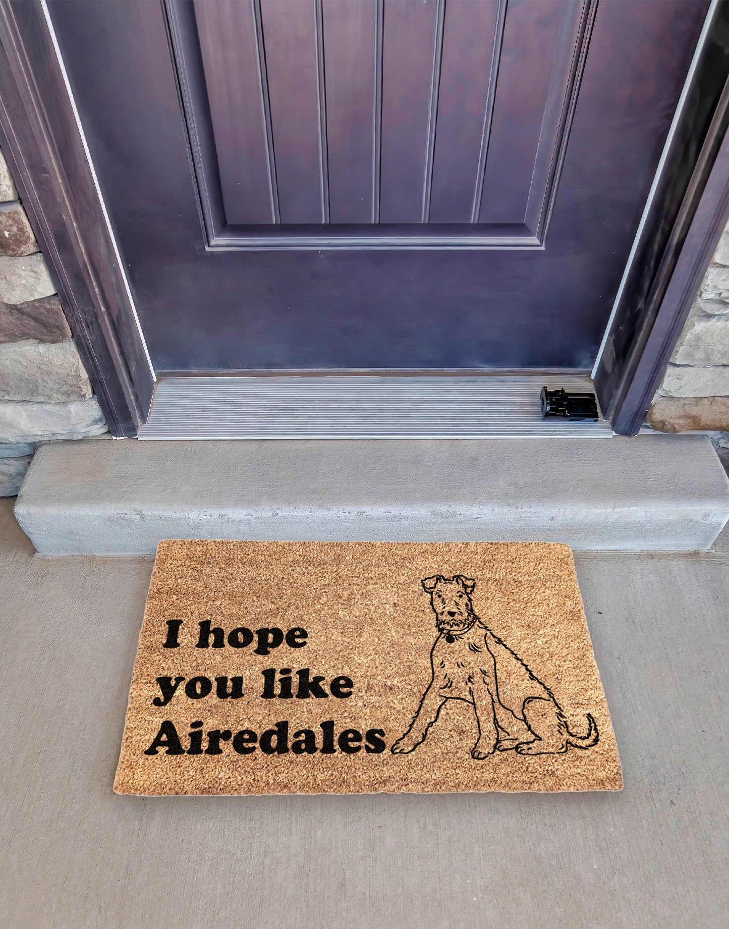 I Hope You Like Airedales Doormat | Poppy Dog Airedale Doormat