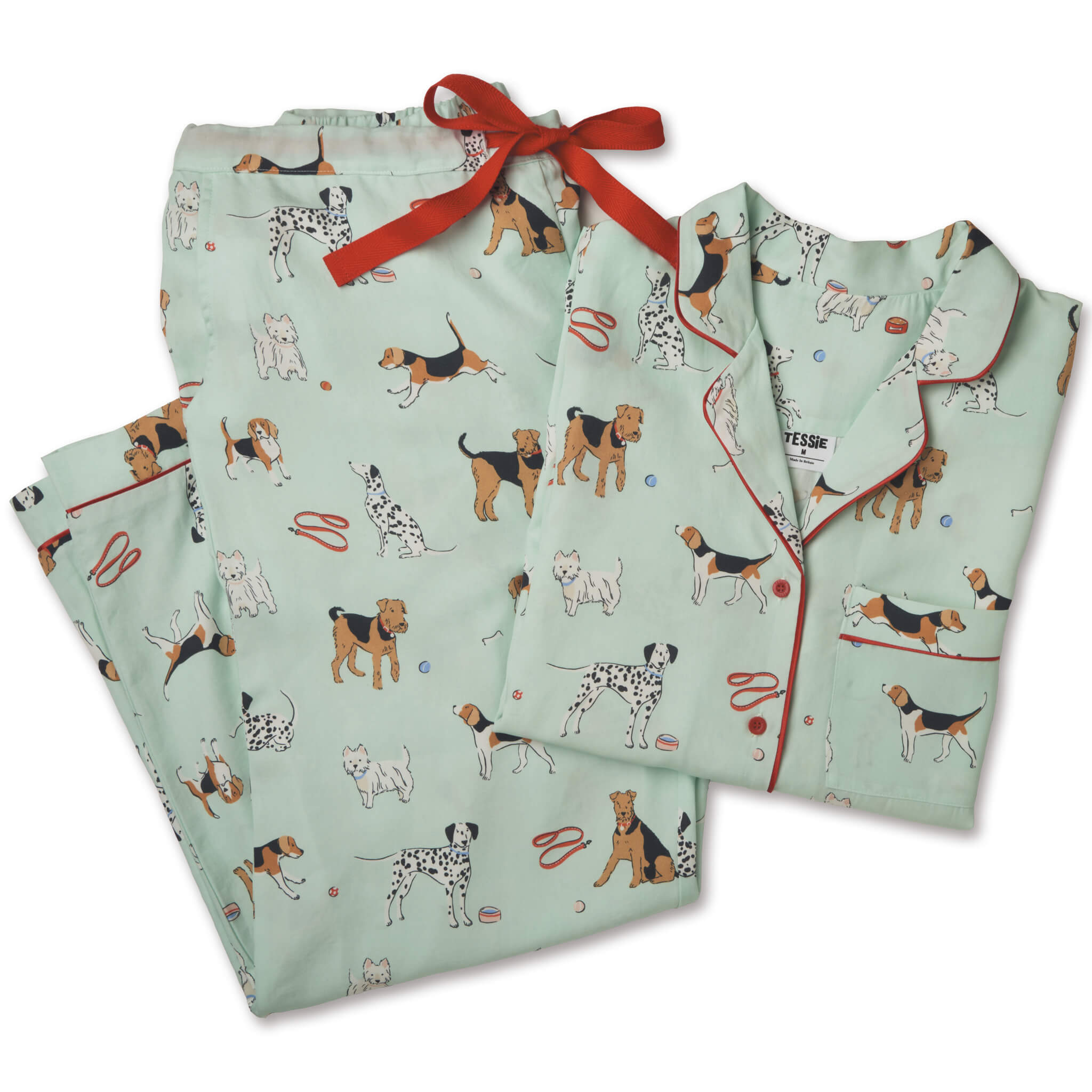 Poppy Dog Print Pyjamas Set Tessie Clothing