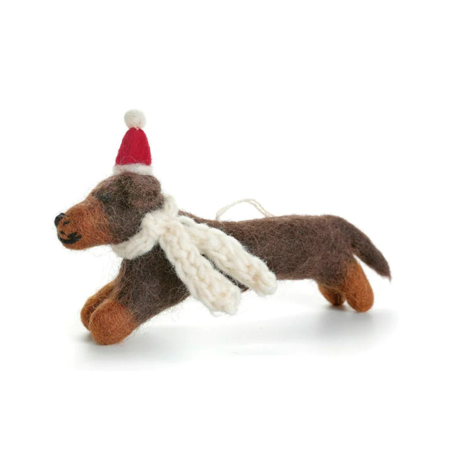 Sausage Dog Felt Tree Decoration